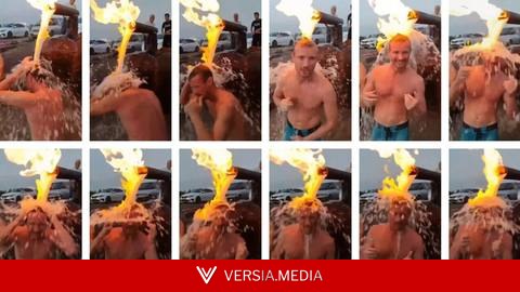 É #FATO: Vídeo mostra homem tomando 'banho com fogo' em fonte natural de água na Rússia; assista