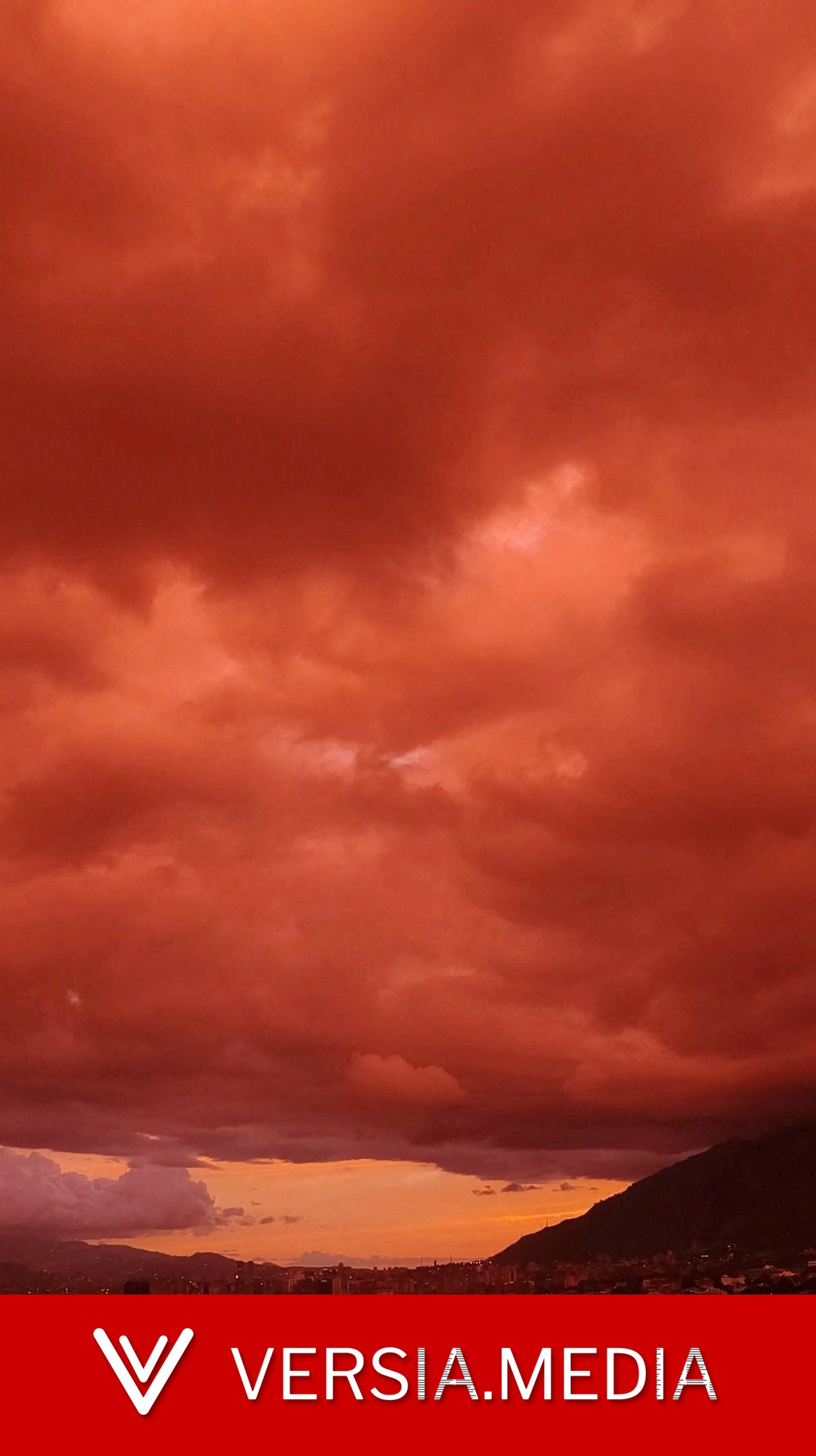 VÍDEO: pôr do sol deixa o céu vermelho intenso na capital da Venezuela