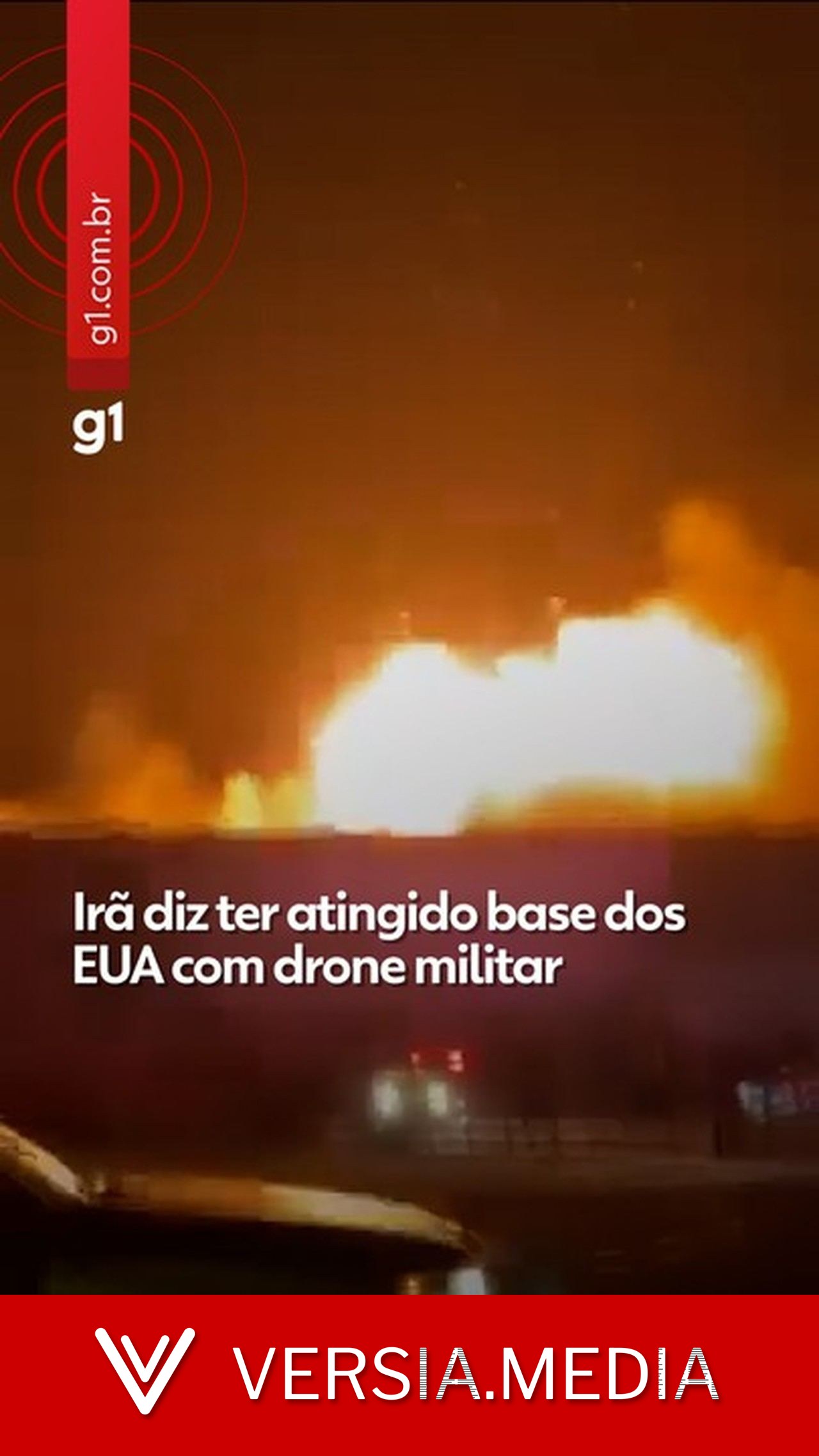 Irã diz que drone atingiu base dos EUA no Kuwait e divulga vídeo de explosão; ASSISTA