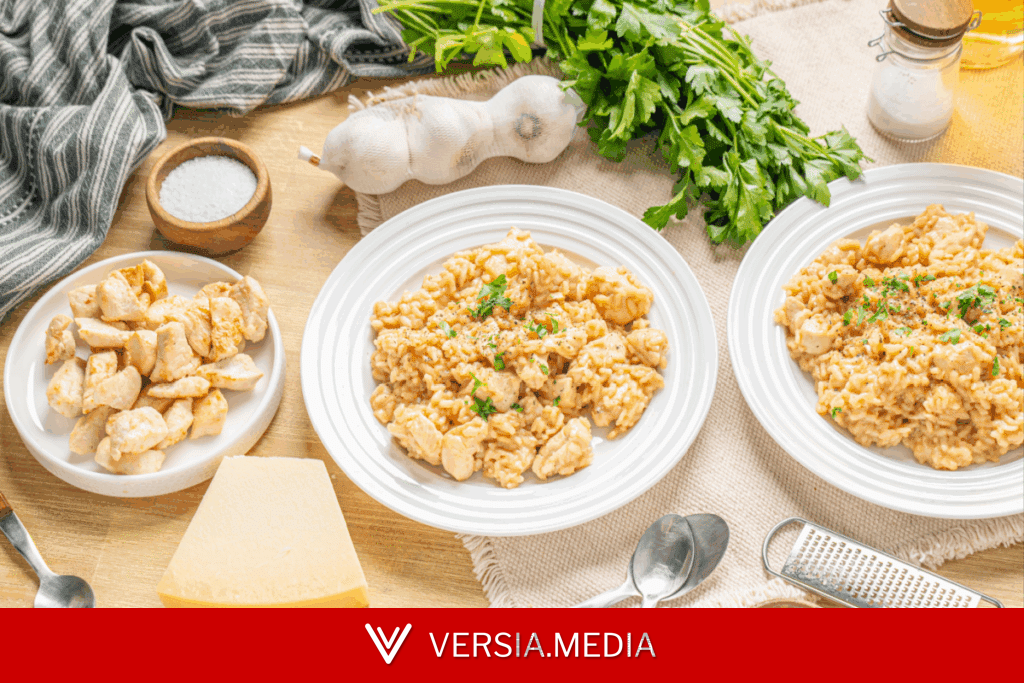 Aprenda a fazer arroz de frango cremoso e rico em proteína e sabor
