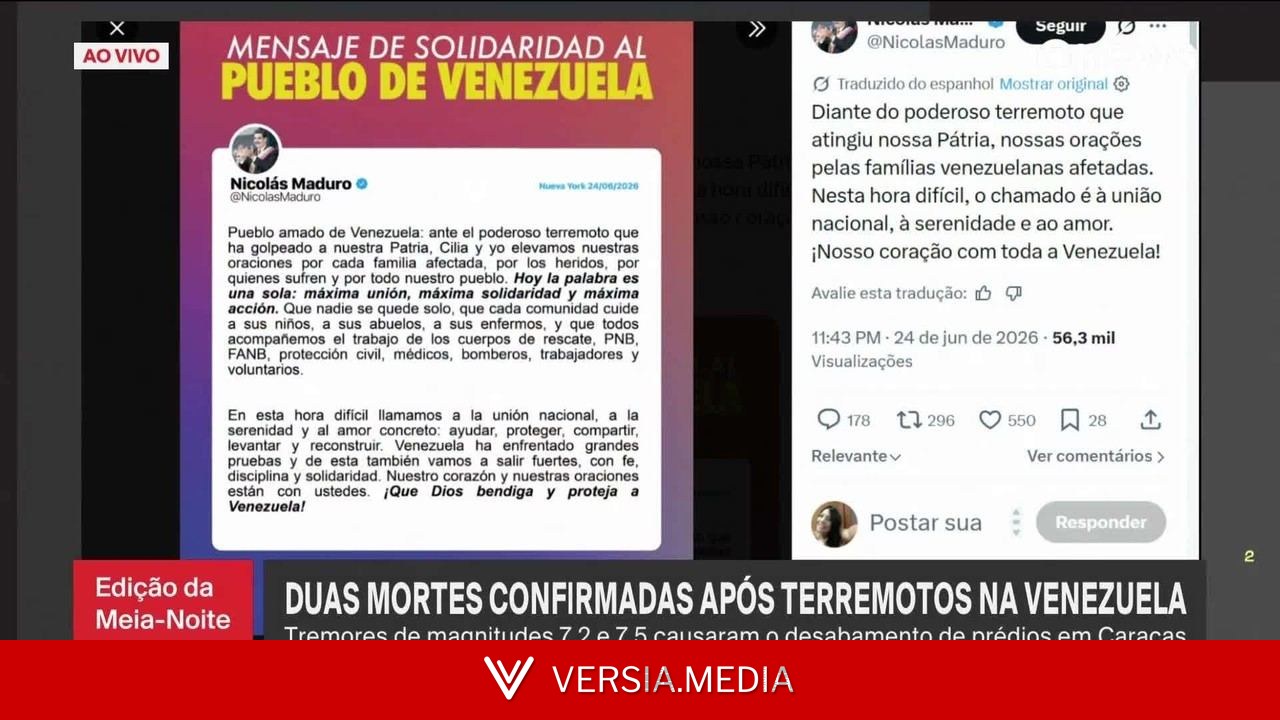 Detido em Nova York, Maduro manda mensagem sobre terremotos na Venezuela