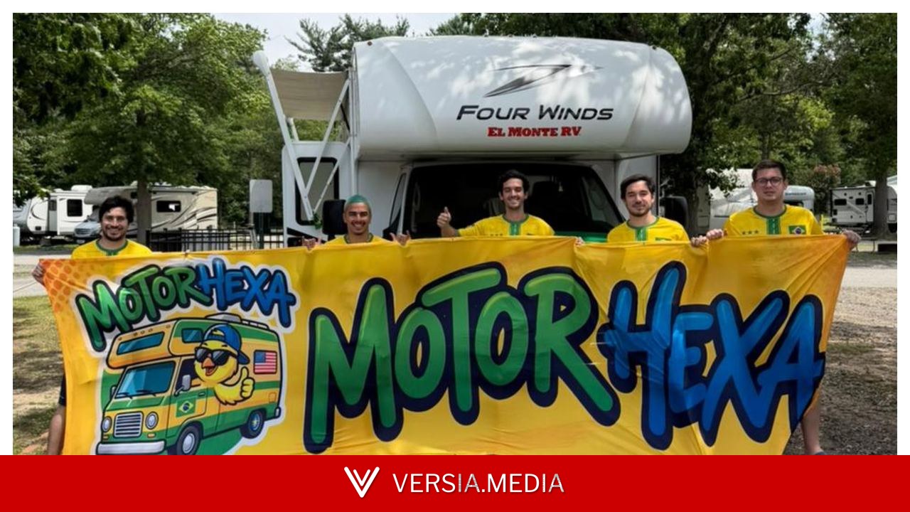 Pneu furado, cartão recusado, briga por banheiro: a aventura de 5 amigos em um motorhome atrás da seleção