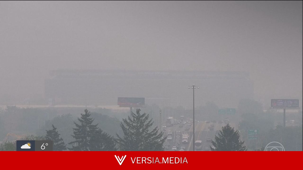 Fumaça de incêndios florestais no Canadá encobrem estádio da final da Copa