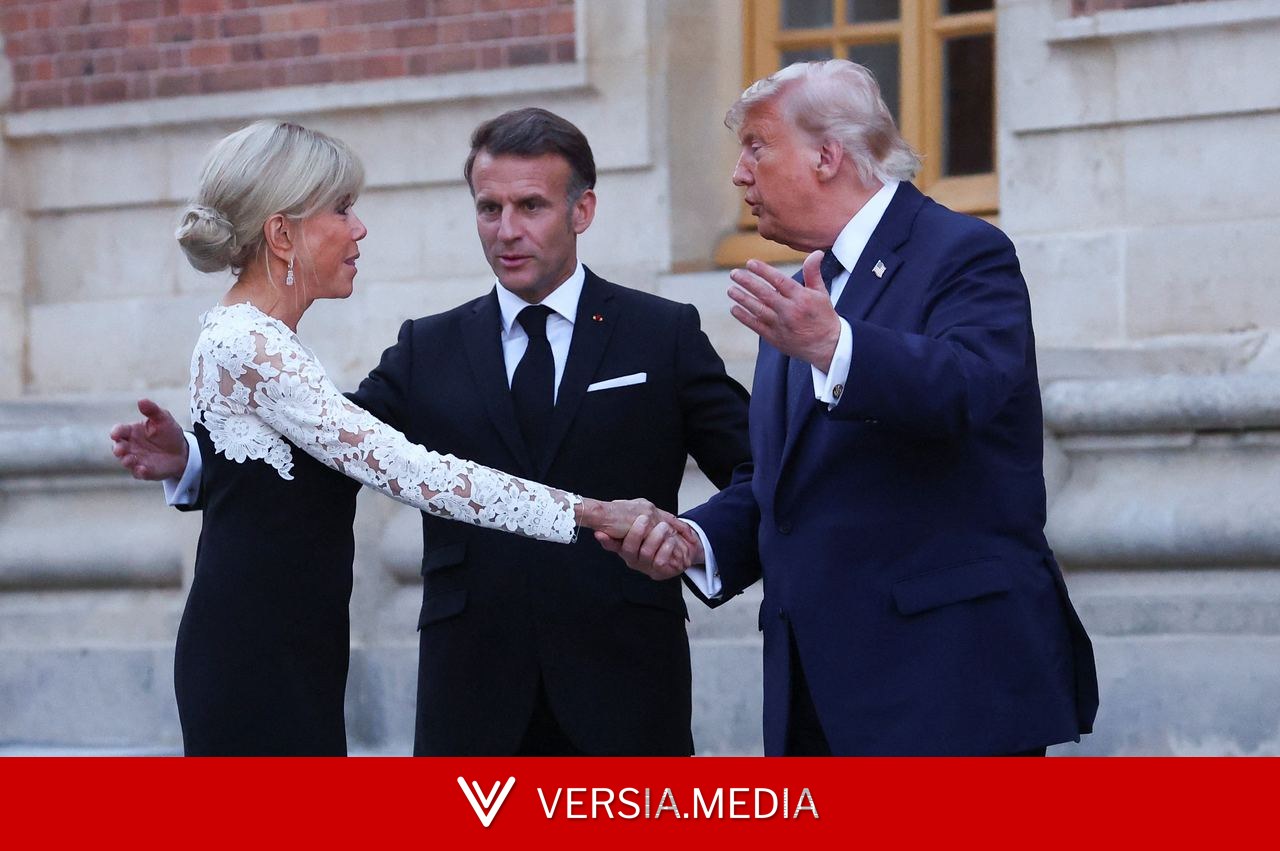 Trump janta com Macron no Palácio de Versalhes; FOTOS