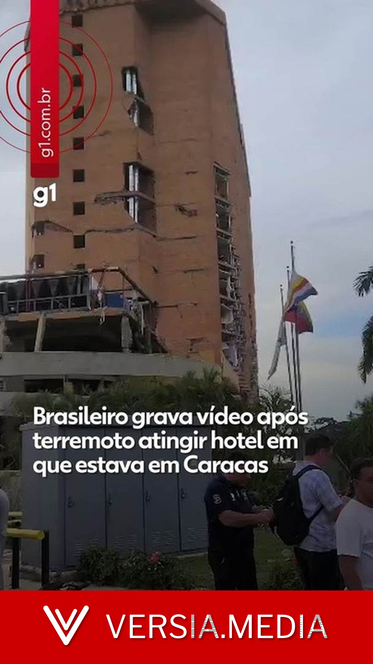 Tripulante da Gol grava vídeo logo após terremoto atingir hotel em que estava em Caracas; empresa diz que todos estão bem