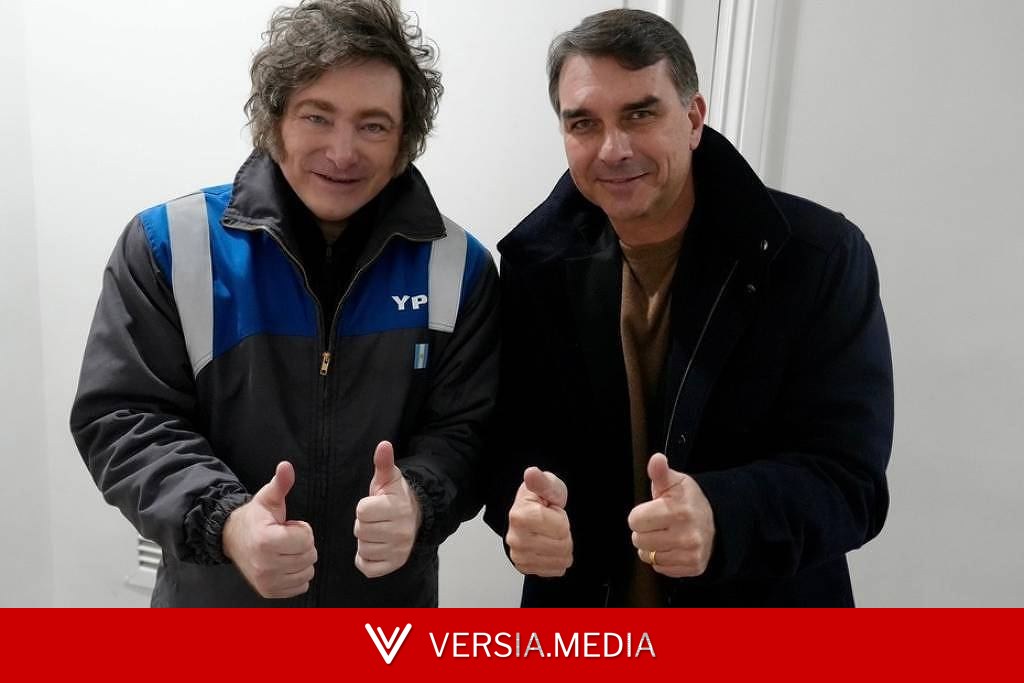 Milei diz que virá ao Brasil para lançamento da candidatura de Flávio Bolsonaro