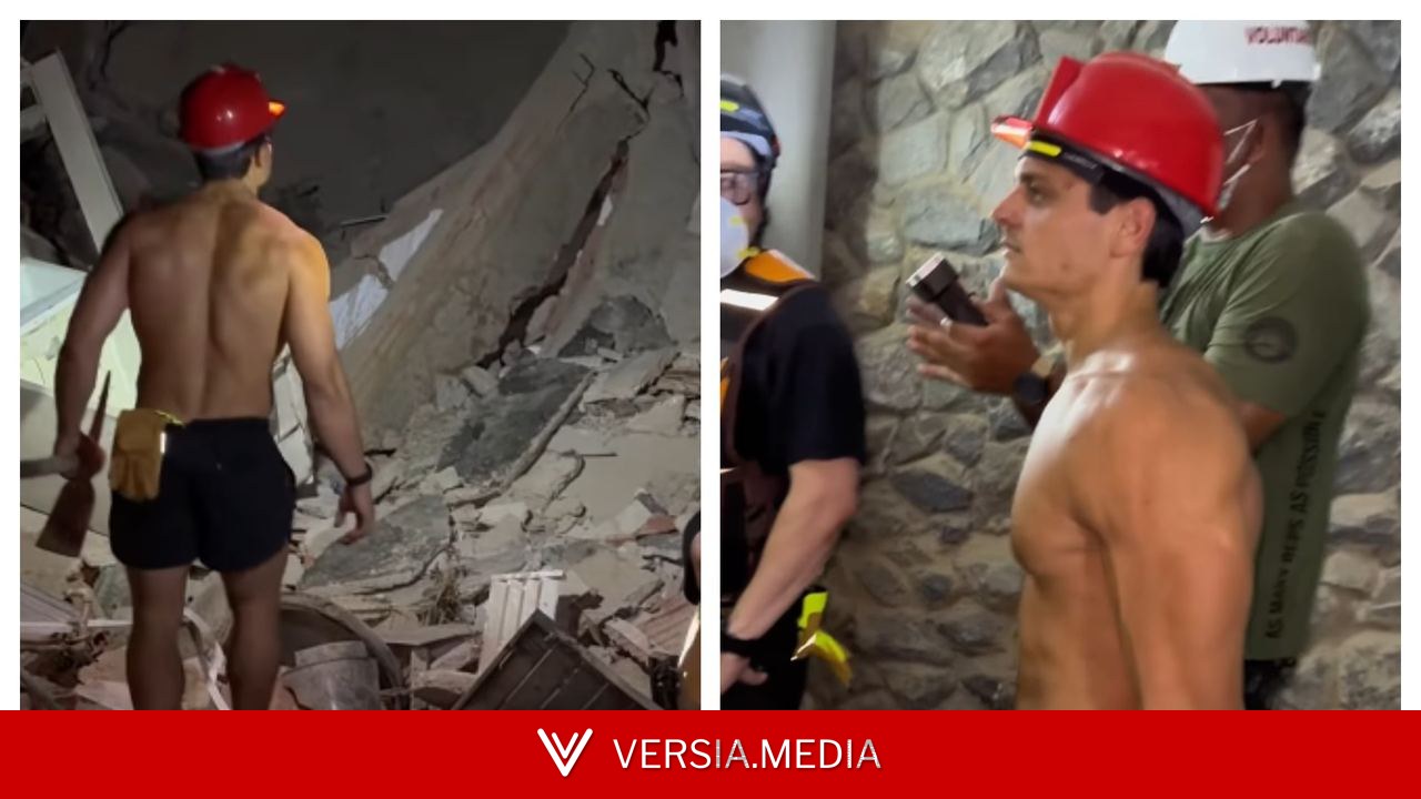 Influenciador é criticado após gravar vídeo sem camisa entre escombros na Venezuela